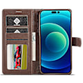 Miniatyrbillede 2 af 5: LC.IMEEKE Wallet Case til iPhone 15 Pro, Fuld Beskyttelse PU Læder Kalvetekstur Stand Flip Cover Multicolor Style A