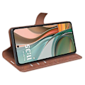 Miniatyrbillede 3 af 5: Til Motorola Moto G75 5G Stand Case Anti-Scratch Kalvetekstur Læder Telefon Cover Multicolor Style F