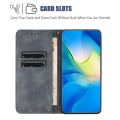 Miniatyrbillede 4 af 5: Wallet Case til iPhone 15 Plus Foldbart Stativ PU Læder Retro Blomsterpræget Telefoncover Grey