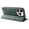 Miniatyrbillede 4 af 5: Til Iphone 15 Pro Max Hud-berørings PU Læder Shell Wallet Stand Telefon Cover Green