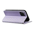 Miniatyrbild 4 av 5: För Xiaomi 14T Plånboksfodral Stark Magnetisk Rutmönstrad Prägling Läder Flip Cover - Grön Multicolor Purple