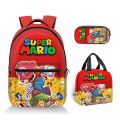 Pikkukuva 1 / 3: Super Mario -painettu reppu opiskelijalle, polyesteri, sarjakuva, lasten reppu, kolmiosainen setti Style 8