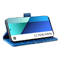 Miniatyrbillede 3 af 5: YIKATU YK-003 Læder Wallet Case med Magnetisk Side Lukning til Xiaomi Redmi Note 13 4G Multicolor Sky Blue
