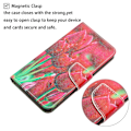 Miniatyrbillede 4 af 5: Til Iphone 15 Plus Folio Pu Læder Stand Wallet Case Mønster Print Telefon Cover Med Rem Tulip