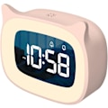 Miniatyrbild 1 av 5: Söt katt öronväckare Ith nattljus, dimbar digital klocka för barn inredning i sovrummet, laddningsbar väckarklocka för pojkar och flickor Pink