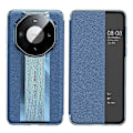Miniatyrbillede 1 af 5: View Window Flip Cover til Huawei Mate 60 Ægte Koskind Læder Auto Væk/Sov Telefon Cover Multicolor Style B