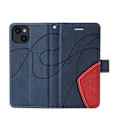Miniatyrbillede 4 af 5: KT Leather Series-1 til iPhone 15 Wallet PU Læder Etui Tofarvet Splejset Støtte Cover Multicolor Style B