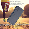 Miniatyrbillede 5 af 5: Til Samsung Galaxy S25 Edge Etui Glad Kat Mønster Præget Læder Wallet Telefon Cover Multicolor Blue