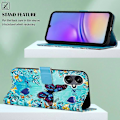 Miniatyrbillede 4 af 5: YB Mønsterprint Læder Serie-4 til Samsung Galaxy A15 4G Etui PU Læder Telefon Wallet Cover Multicolor Style A