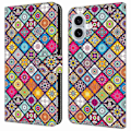 Miniatyrbild 1 av 5: Skal för iPhone 16 Mönstertryckt Skyddande Fodral TPU+PU Läder Flip Telefonfodral Multicolor Style B