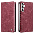 Miniatyrbild 1 av 5: YIKATU YK-004 Starkt Magnetiskt Fodral i PU-Läder Plånboksfodral för Samsung Galaxy A35 5G Multicolor Wine Red