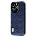 Miniatyrbild 1 av 5: För Iphone 15 Pro Max repsäkert Pu-läderbelagd Pc+tpu Phone case Grid Texture Cover Blue