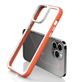Pikkukuva 2 / 5: IPhone 13 Pro Max iskunkestävä kirkas puhelinkotelo akryylitausta + värikäs kehys irrotettava 2-in-1 suojus Orange