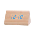 Miniatyrbild 1 av 5: Digital trä USB LED Nattljus Väckarklocka Termometer Display Timepiece BambooBlue