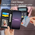 Miniatyrbillede 5 af 5: Telefon Cover Til Oppo Reno10 Pro+ 5g, Linjer Præget Pu Læder Wallet Flip Stand Case Black