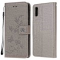 Miniatyrbillede 1 af 5: Præget Sommerfugl Blomst Læder Wallet Stand Telefon Cover til Samsung Galaxy Xcover 5 Multicolor Style B