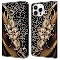 Miniatyrbillede 1 af 5: PU-læder flipcover med stativfunktion til iPhone 16 Pro Multicolor Style K