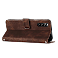 Miniatyrbillede 2 af 5: PU Læder Etui til Sony Xperia 10 V, Stand Wallet Trekant Præget Mobiltelefon Cover Multicolor Style F