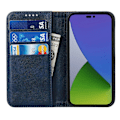 Miniatyrbild 2 av 5: För iPhone 15 Pro Tvåfärgad Splitsad PU Läder Telefonfodral Stöd Stativ Plånboksfodral Multicolor Style D