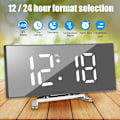 Miniatyrbild 5 av 5: Digital LED Väckarklocka Termometer Snooze Mirror Display Kalender Temperatur