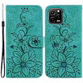 Miniatyrbillede 1 af 5: Lily Blomst Tegnebogsetui med Præg til Huawei nova Y61 4G, PU Læder Stand Telefoncover Multicolor Style C
