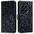 Pikkukuva 1 / 5: OnePlus 12 5G -kotelo pitsikukilla PU-nahkainen lompakkokotelo - Vihreä Multicolor Black