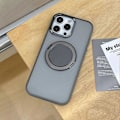 Pikkukuva 1 / 4: iPhone 16 Pro Max Magneettinen Suojakotelo Pyörivällä Jalustalla Aaltoileva TPU+PC Puhelinkuori Multicolor Titanium Grey
