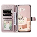 Miniatyrbillede 2 af 5: For iPhone 15 Plus Wallet Case PU Læder Cover Syning Rhombus Gitter Multicolor Rose Gold
