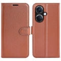 Miniatyrbilde 1 av 5: Telefondeksel til Oppo K11 5G Lommebok Litchi Tekstur Shell Anti-ripe Stativ PU Lær Telefondeksel Brown