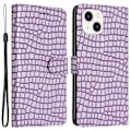 Miniatyrbillede 1 af 5: Flip Cover til iPhone 14 Krokodille Tekstur PU Læder Stand Telefon Wallet Case med Håndrem Multicolor Style B