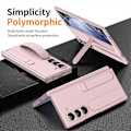 Pikkukuva 3 / 5: Samsung Galaxy Z Fold5 5G -kotelo, jossa on jalusta, ranneke, PC-puhelinkuori ja karkaistu lasikalvo - Harmaa Multicolor Pink