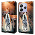 Pikkukuva 1 / 5: Xiaomi Redmi Note 14 5G Kotelo Magneettilukolla 3D Kuvio Nahkainen Lompakko Puhelinkotelo Multicolor Cat and Tiger