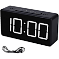 Miniatyrbild 1 av 5: Wake Up Radio Alarm C LED Digital Display Elektronisk temperaturbordslarm C USB Laddning Studentbänk Cs Sun Black 3x5x10cm
