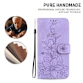 Miniatyrbillede 5 af 5: Til Samsung Galaxy S23 FE Præget Lily Blomst Smartphone Etui PU Læder Standpung Cover Multicolor Style D