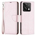 Miniatyrbild 1 av 5: Plånboksfodral i PU-läder med Litchi-textur för Xiaomi Redmi Note 13 5G Multicolor Rose Gold