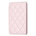 Pikkukuva 1 / 5: BFK05 3D Rhombus -kuvioinen itseliimautuva puhelimen takakorttiteline PU-nahkainen korttilaukku - Vihreä Multicolor Pink