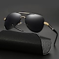 Pikkukuva 3 / 4: Polarisoidut aurinkolasit Miehet Aurinkolasit Naiset UV-suoja Klassiset Aviator-aurinkolasit Ajolasit Black frame silver beam black Gray