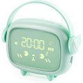 Miniatyrbillede 1 af 5: Børnevækkeur, Genopladeligt Digitalt Vækkeur med LED-display, 2 Alarmer, Natlys, Snooze-funktion Vågn-op Lampe Sengelampe Morgenalarm C