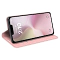 Miniatyrbild 3 av 5: Fodral för iPhone 16e, Skinn Touch Läder Plånbok Mobilskal - Grå Multicolor Pink