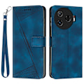Miniatyrbillede 1 af 5: Til TECNO Camon 30 Pro 5G Mobiltelefon Etui Trekant Præget Læder Støtte Cover Multicolor Style A
