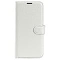 Miniatyrbillede 5 af 5: Læder telefoncover med pung og litchi-tekstur til iPhone 16 Multicolor Style B