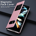 Miniatyrbillede 3 af 5: Til Samsung Galaxy Z Fold6 5G Etui PU Læder Litchi Tekstur Telefon Cover Visningsvindue Multicolor Style D