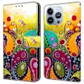 Miniatyrbillede 1 af 5: PU læder flip cover til iPhone 16 Pro Max med ståfunktion Multicolor Style J