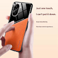 Pikkukuva 2 / 5: Xiaomi Redmi Turbo 4 5G -kotelo, nahkapäällysteinen PC+TPU-puhelimen takakuori Multicolor Orange