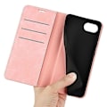 Miniatyrbild 4 av 5: Fodral för iPhone 16e, Skinn Touch Läder Plånbok Mobilskal - Grå Multicolor Pink