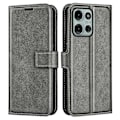 Miniatyrbillede 1 af 5: Til Motorola Moto G75 5G Stand Case Anti-Scratch Kalvetekstur Læder Telefon Cover Multicolor Style D