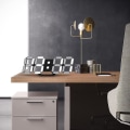 Miniatyrbillede 2 af 5: Sort 3D LED Digital Væg Ur Stort Lysende Vækkeur Lydløs Snooze Funktion Justerbar Lysstyrke