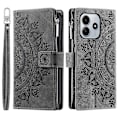 Miniatyrbillede 1 af 5: Style 006 til Xiaomi Redmi Note 14 5G Wallet Case PU Læder Telefon Cover Mandala Blomster Mønster- Multicolor Grey