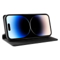 Miniatyrbild 3 av 5: För Iphone 15 Pro Max Skin-touch Pu Läder Shell Plånboksställ Cover Black