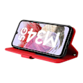 Miniatyrbild 3 av 5: För Samsung Galaxy F34 5g/m34 5g Imprinted Lines Stand Cover Anti-drop Pu Läder Phone case Red